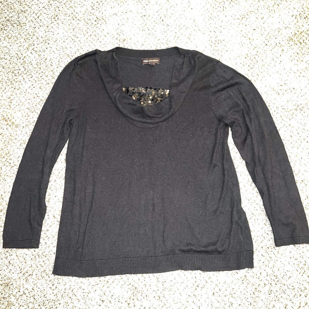 Womens XL sequin accented black sweater